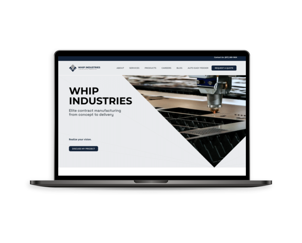 whip industries website design