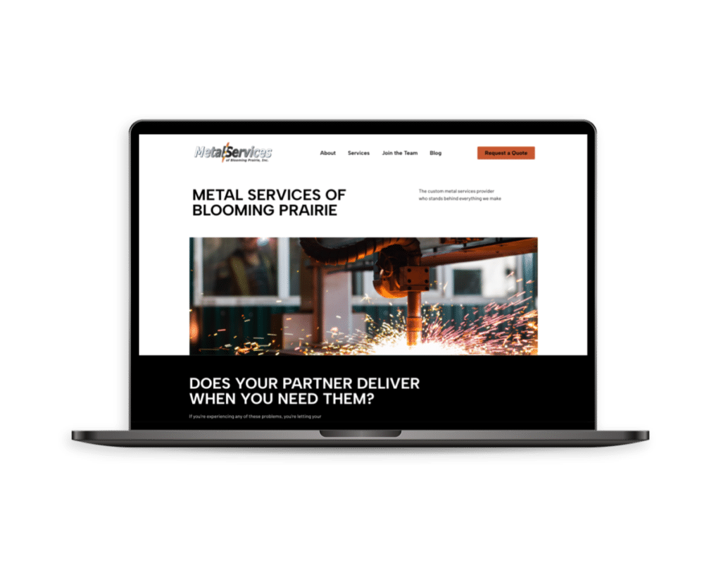 metal services website design